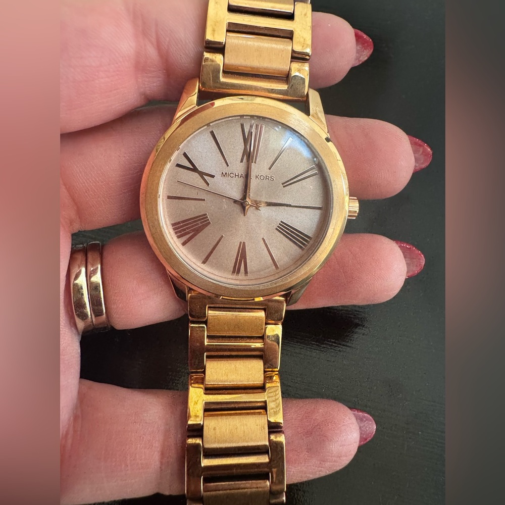 Michael Kors Rose Gold-Tone Roman Numeral Watch